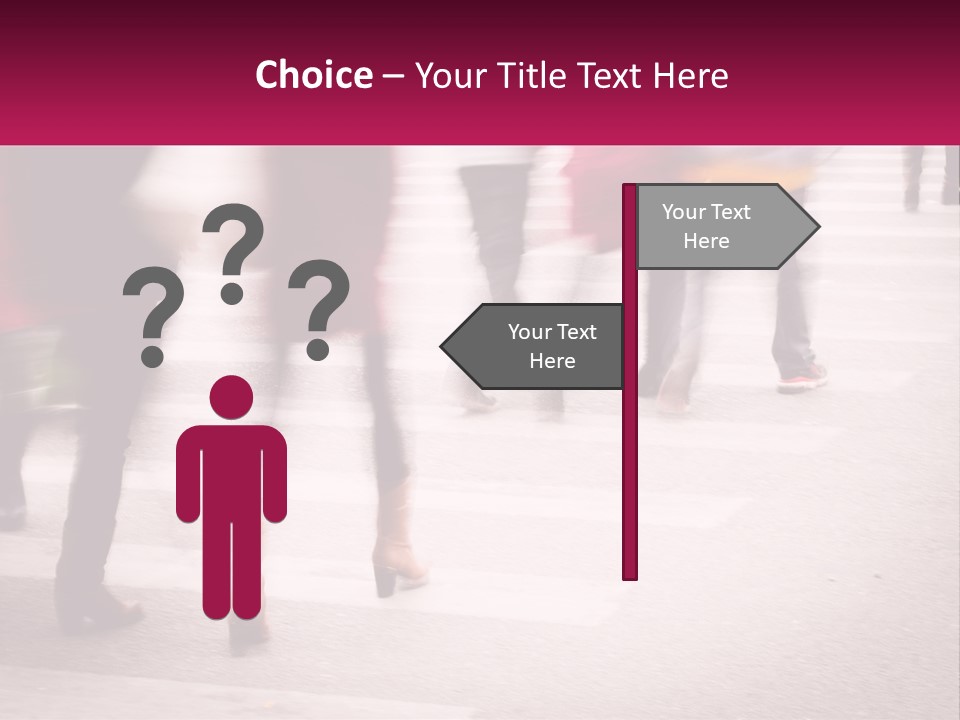 A Group Of People Walking Across A Street PowerPoint Template