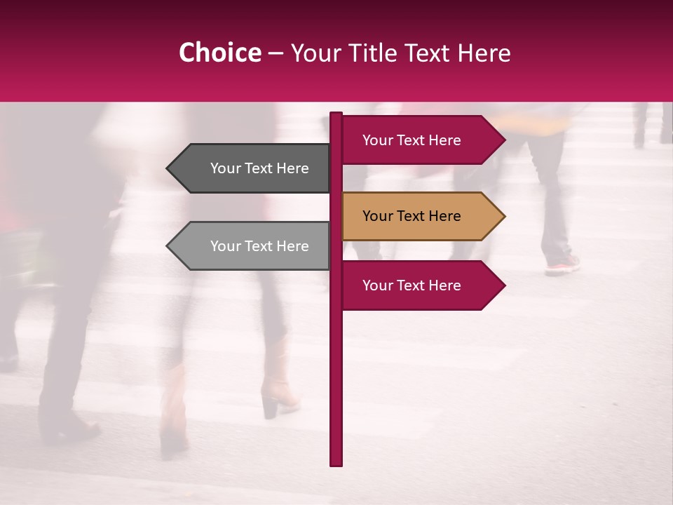 A Group Of People Walking Across A Street PowerPoint Template