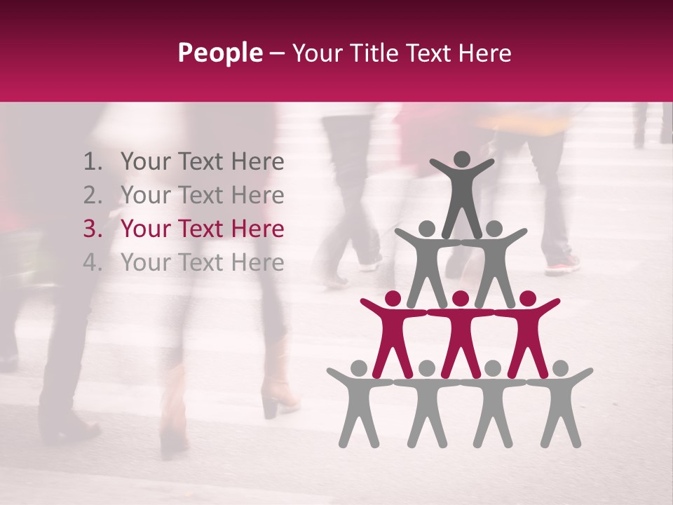 A Group Of People Walking Across A Street PowerPoint Template