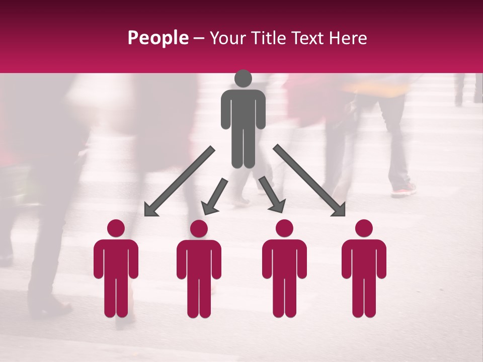 A Group Of People Walking Across A Street PowerPoint Template