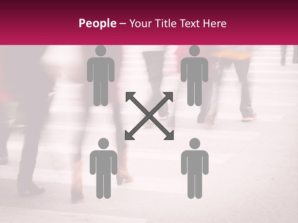 A Group Of People Walking Across A Street PowerPoint Template