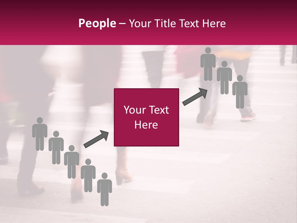 A Group Of People Walking Across A Street PowerPoint Template