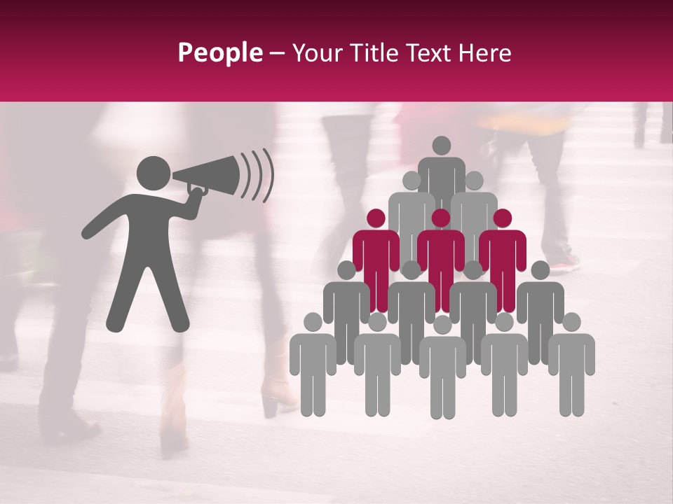 A Group Of People Walking Across A Street PowerPoint Template