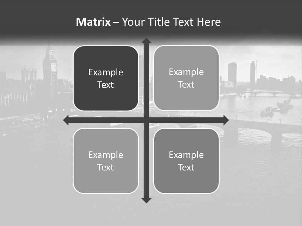 A Black And White Photo Of A Bridge Over A River PowerPoint Template
