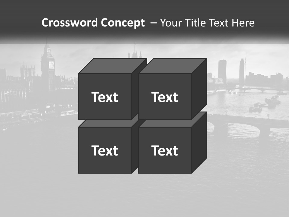 A Black And White Photo Of A Bridge Over A River PowerPoint Template