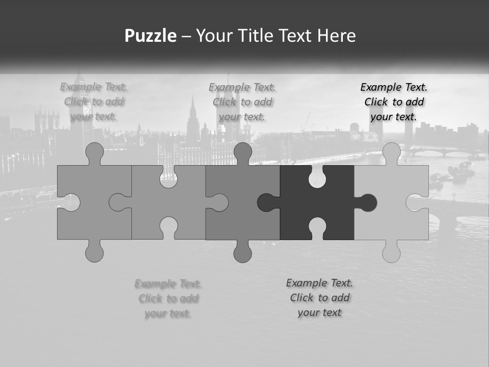 A Black And White Photo Of A Bridge Over A River PowerPoint Template
