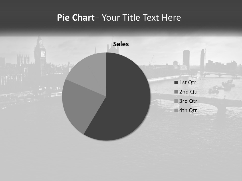 A Black And White Photo Of A Bridge Over A River PowerPoint Template