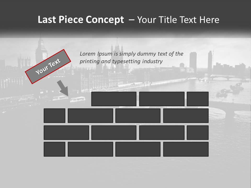 A Black And White Photo Of A Bridge Over A River PowerPoint Template