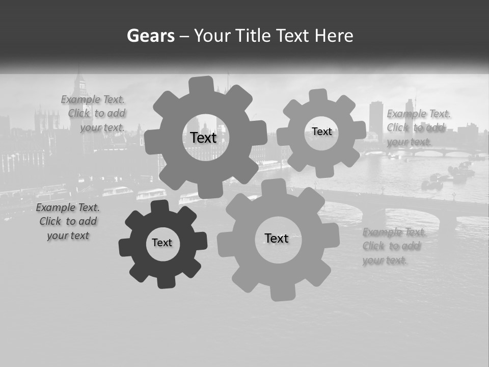 A Black And White Photo Of A Bridge Over A River PowerPoint Template