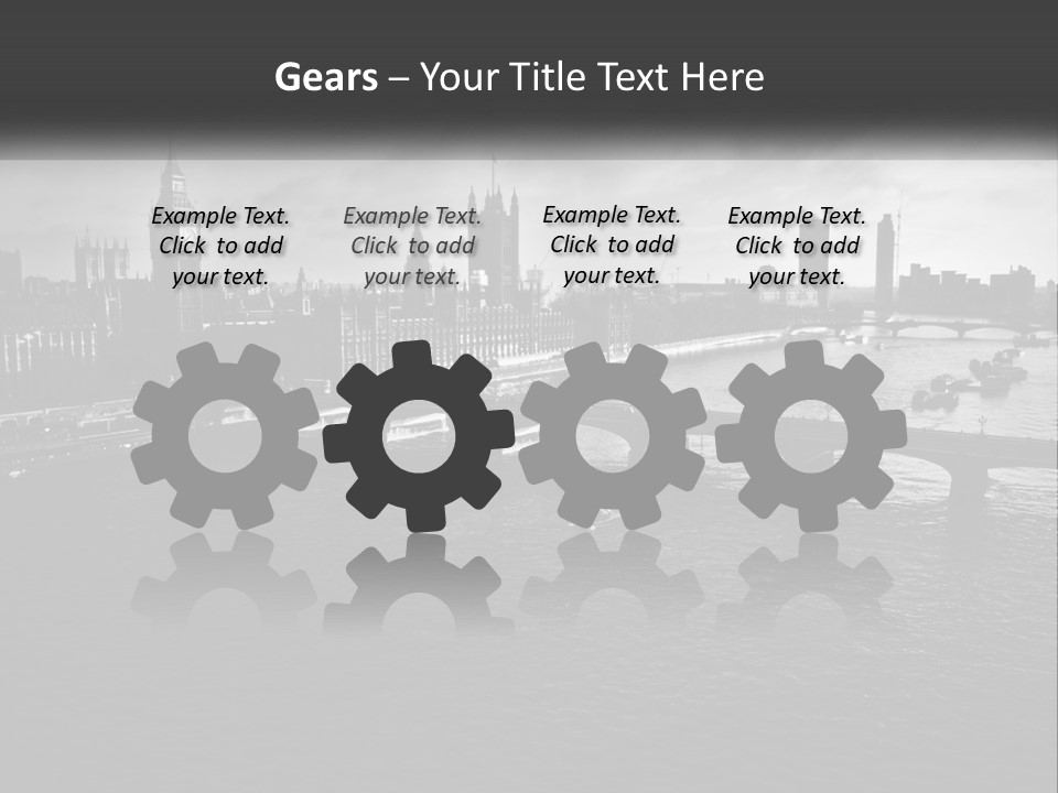A Black And White Photo Of A Bridge Over A River PowerPoint Template