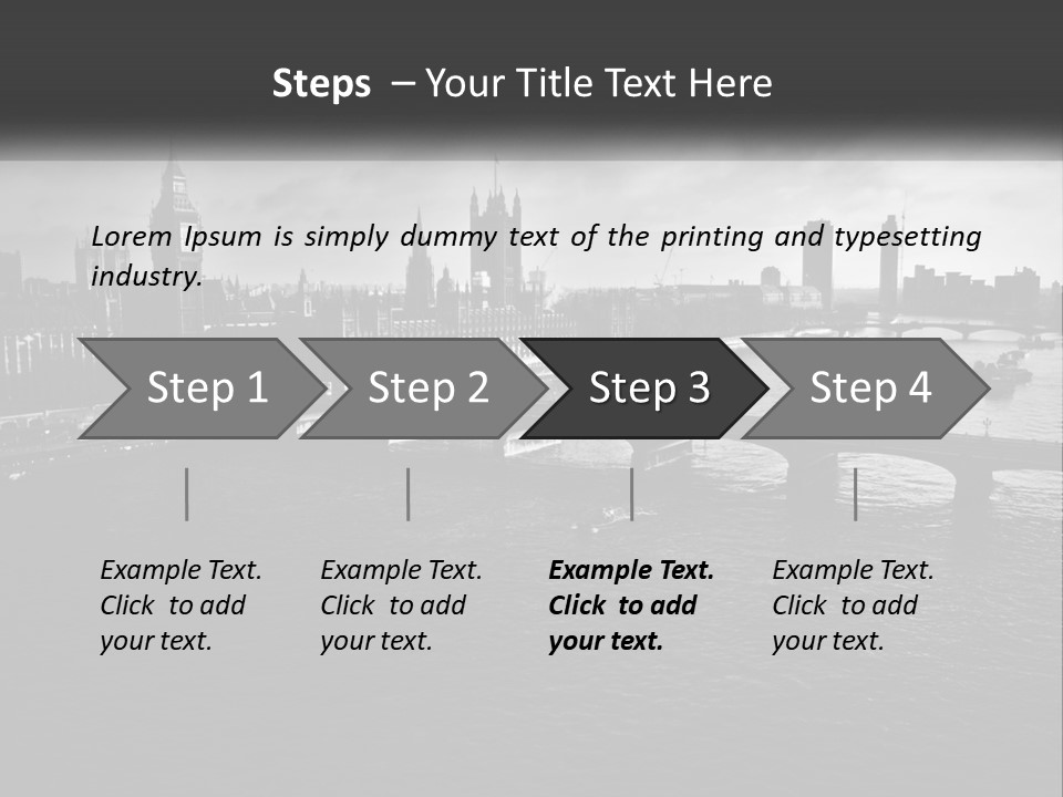 A Black And White Photo Of A Bridge Over A River PowerPoint Template