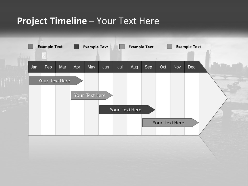 A Black And White Photo Of A Bridge Over A River PowerPoint Template