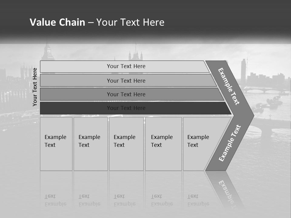 A Black And White Photo Of A Bridge Over A River PowerPoint Template