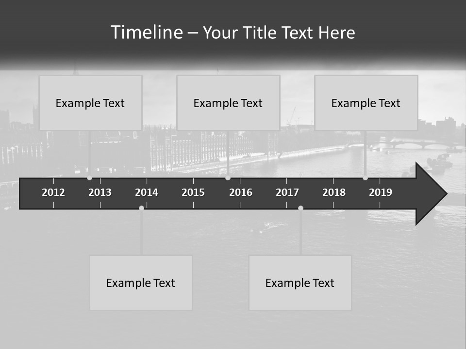 A Black And White Photo Of A Bridge Over A River PowerPoint Template