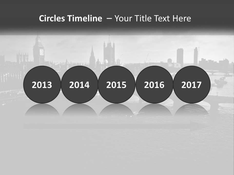 A Black And White Photo Of A Bridge Over A River PowerPoint Template