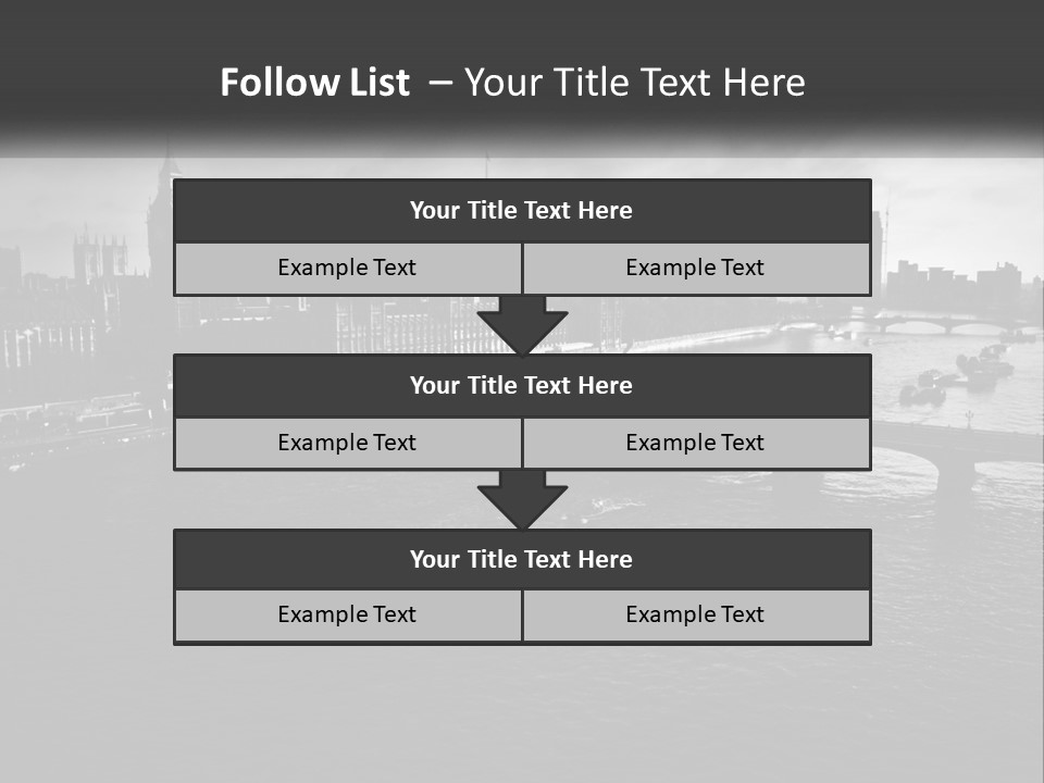 A Black And White Photo Of A Bridge Over A River PowerPoint Template