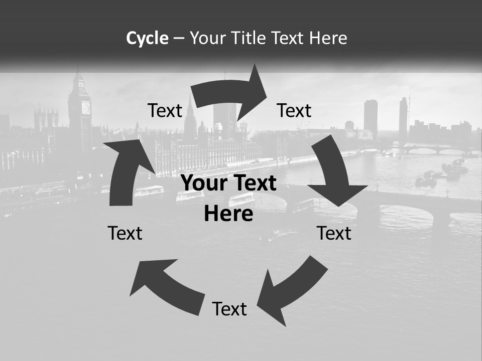 A Black And White Photo Of A Bridge Over A River PowerPoint Template