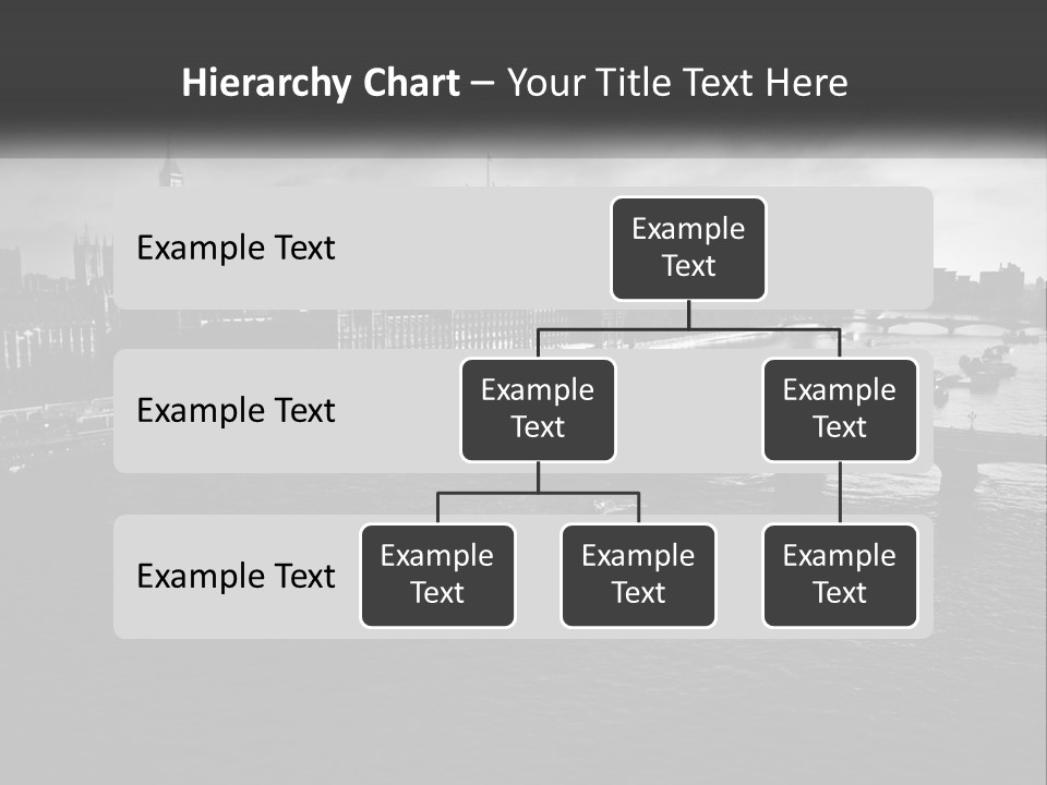 A Black And White Photo Of A Bridge Over A River PowerPoint Template