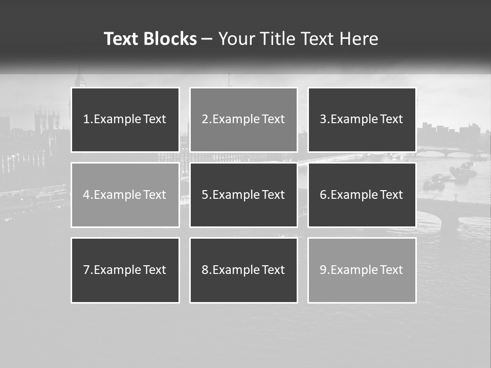 A Black And White Photo Of A Bridge Over A River PowerPoint Template