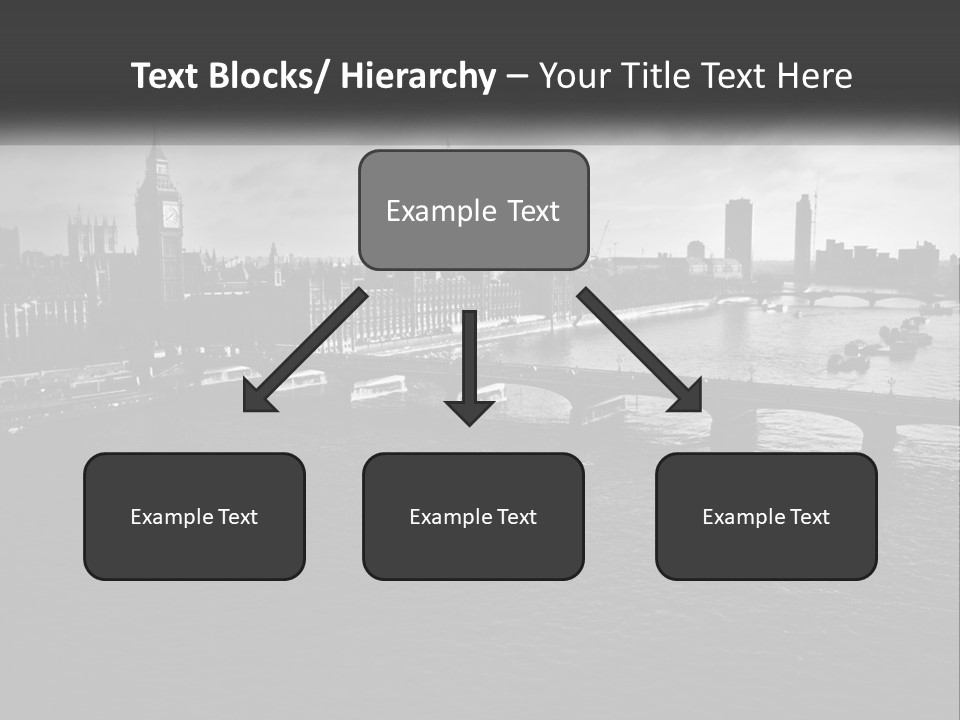 A Black And White Photo Of A Bridge Over A River PowerPoint Template