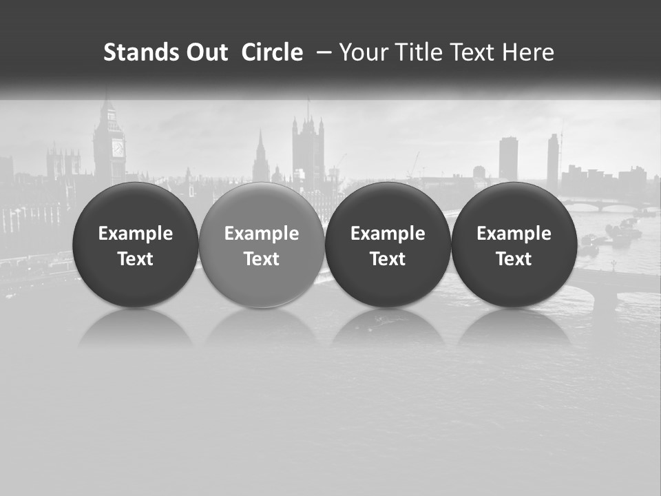 A Black And White Photo Of A Bridge Over A River PowerPoint Template