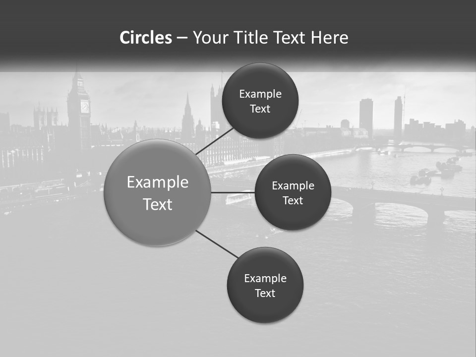 A Black And White Photo Of A Bridge Over A River PowerPoint Template