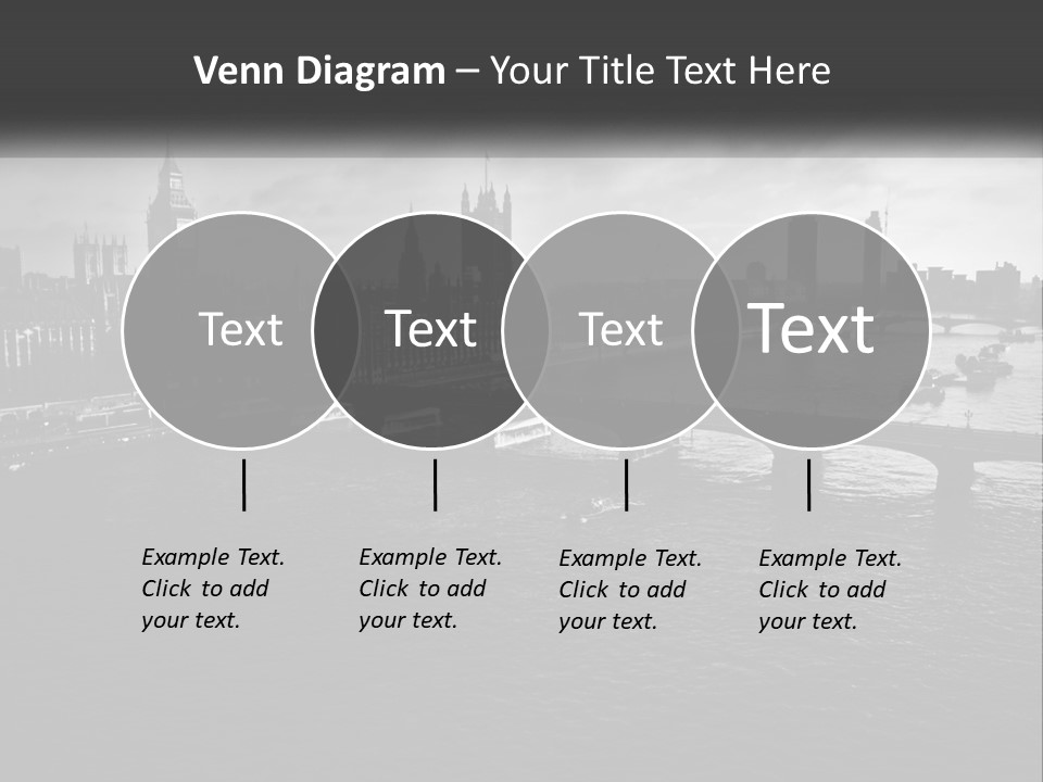 A Black And White Photo Of A Bridge Over A River PowerPoint Template
