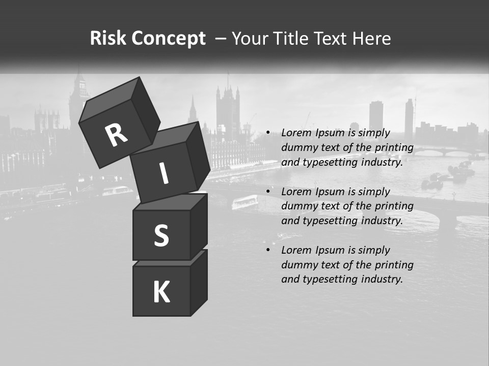 A Black And White Photo Of A Bridge Over A River PowerPoint Template