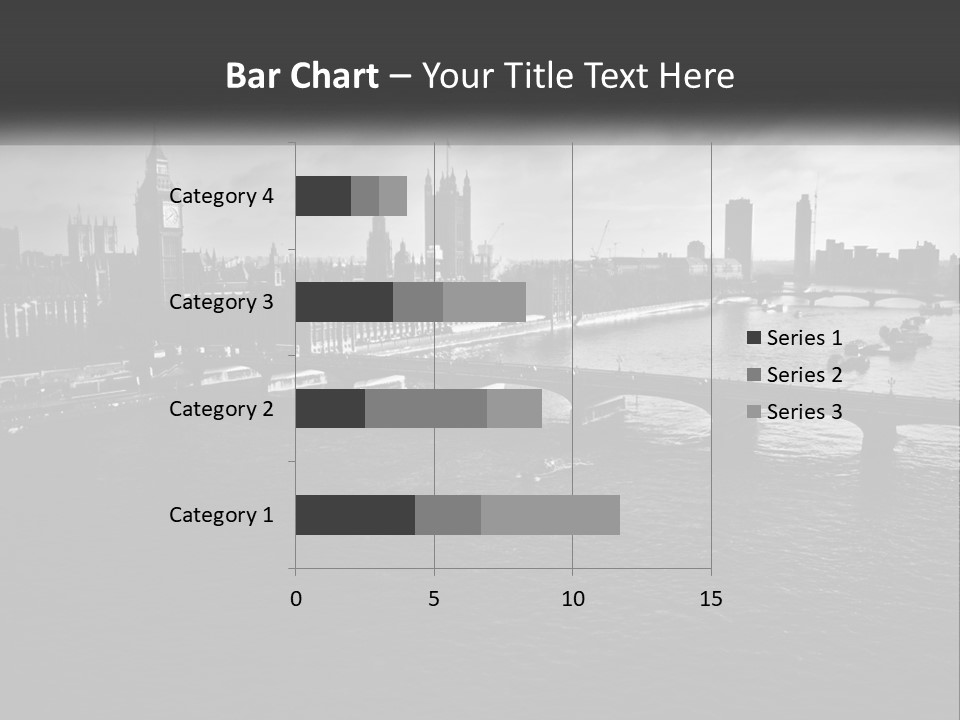 A Black And White Photo Of A Bridge Over A River PowerPoint Template