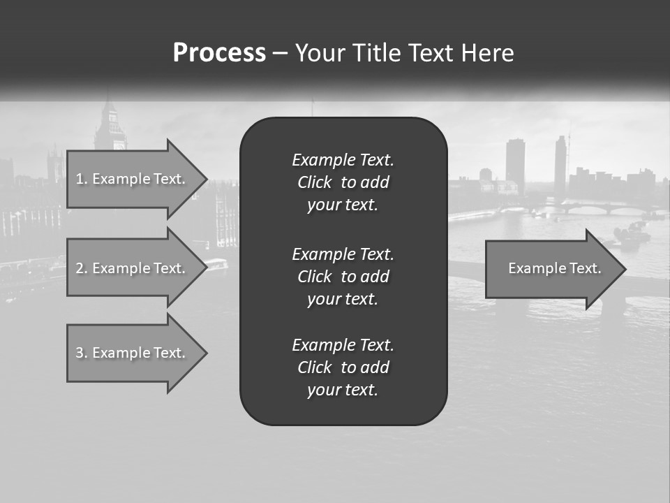 A Black And White Photo Of A Bridge Over A River PowerPoint Template