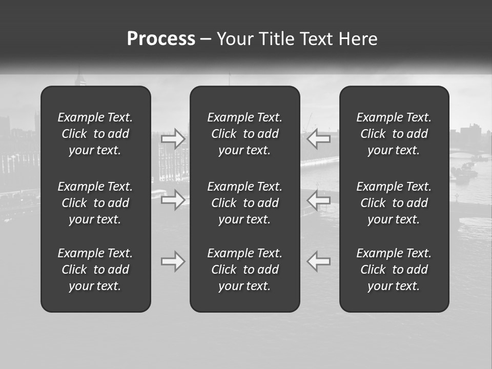 A Black And White Photo Of A Bridge Over A River PowerPoint Template