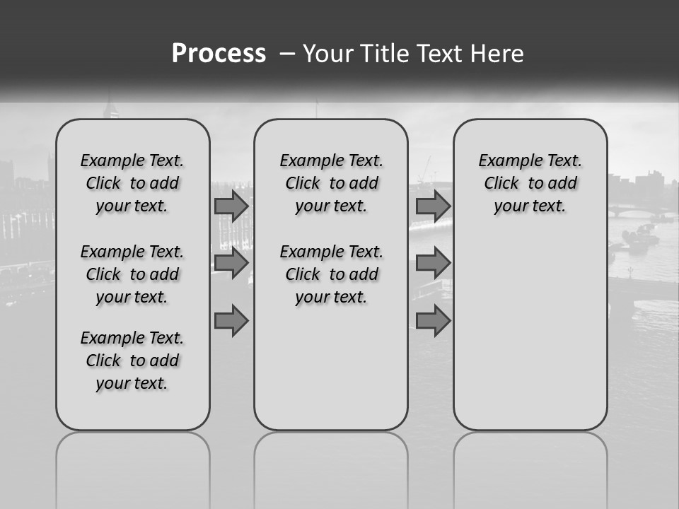 A Black And White Photo Of A Bridge Over A River PowerPoint Template