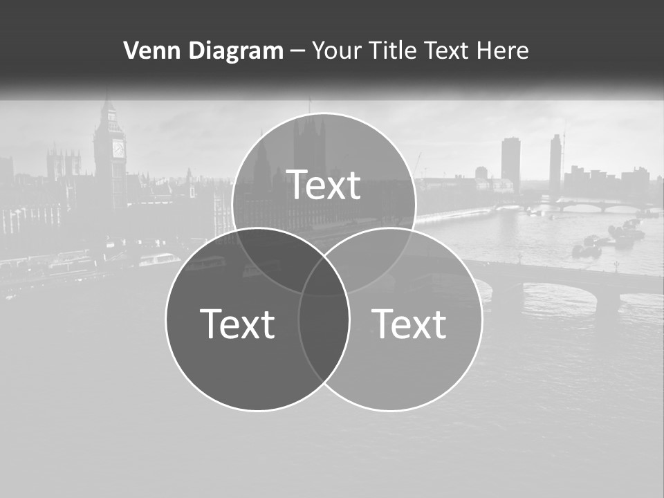 A Black And White Photo Of A Bridge Over A River PowerPoint Template