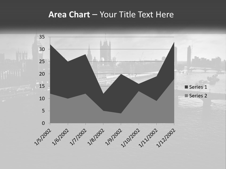 A Black And White Photo Of A Bridge Over A River PowerPoint Template