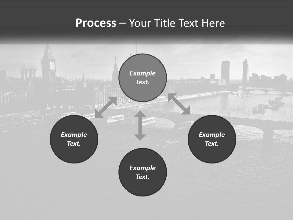 A Black And White Photo Of A Bridge Over A River PowerPoint Template