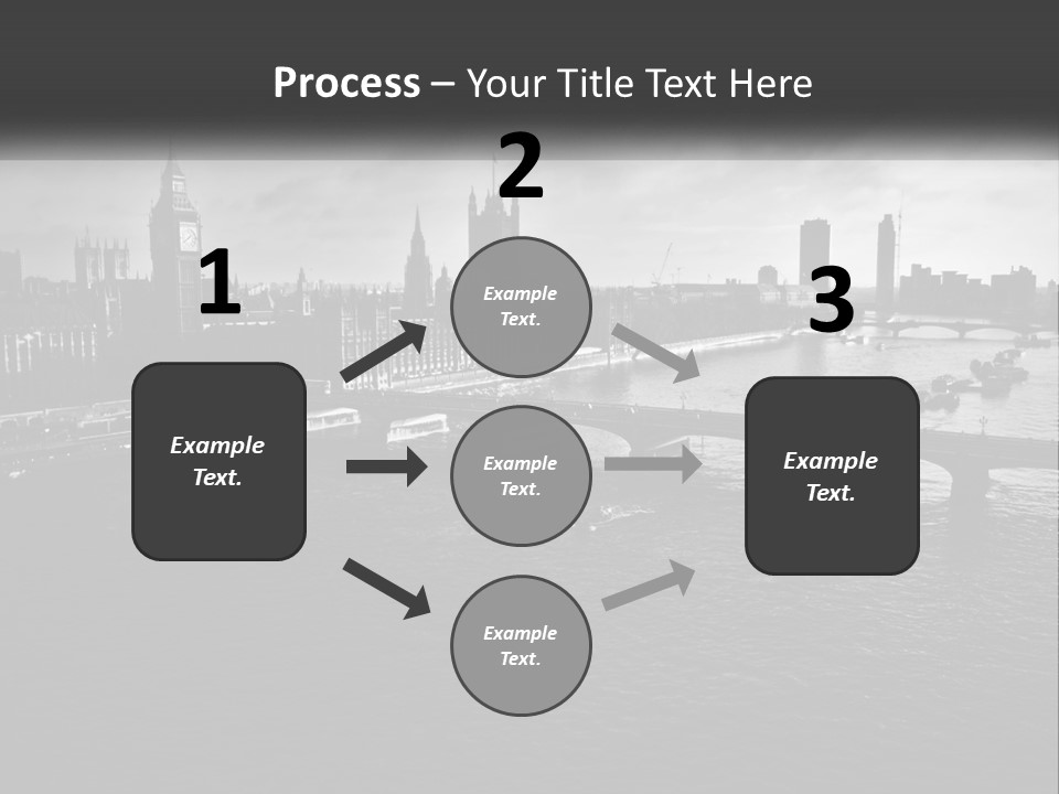 A Black And White Photo Of A Bridge Over A River PowerPoint Template