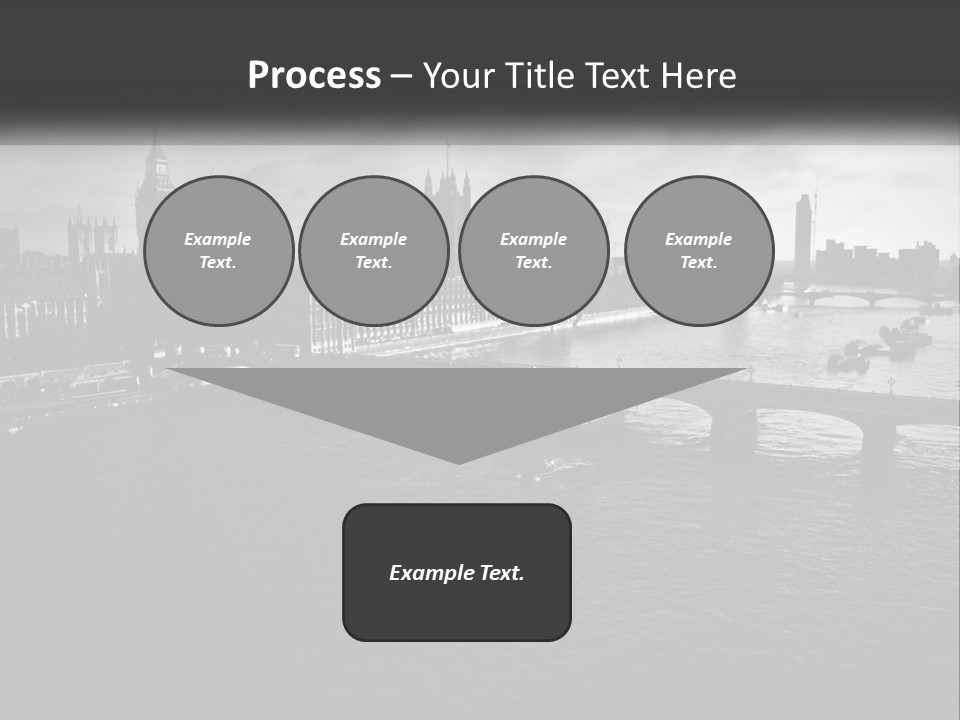 A Black And White Photo Of A Bridge Over A River PowerPoint Template