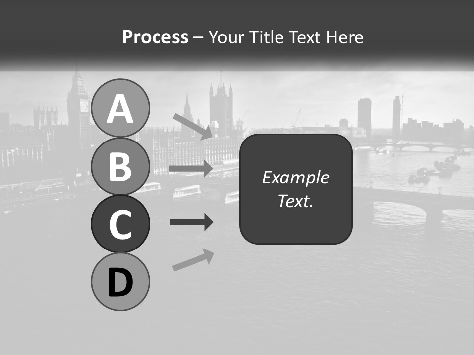 A Black And White Photo Of A Bridge Over A River PowerPoint Template