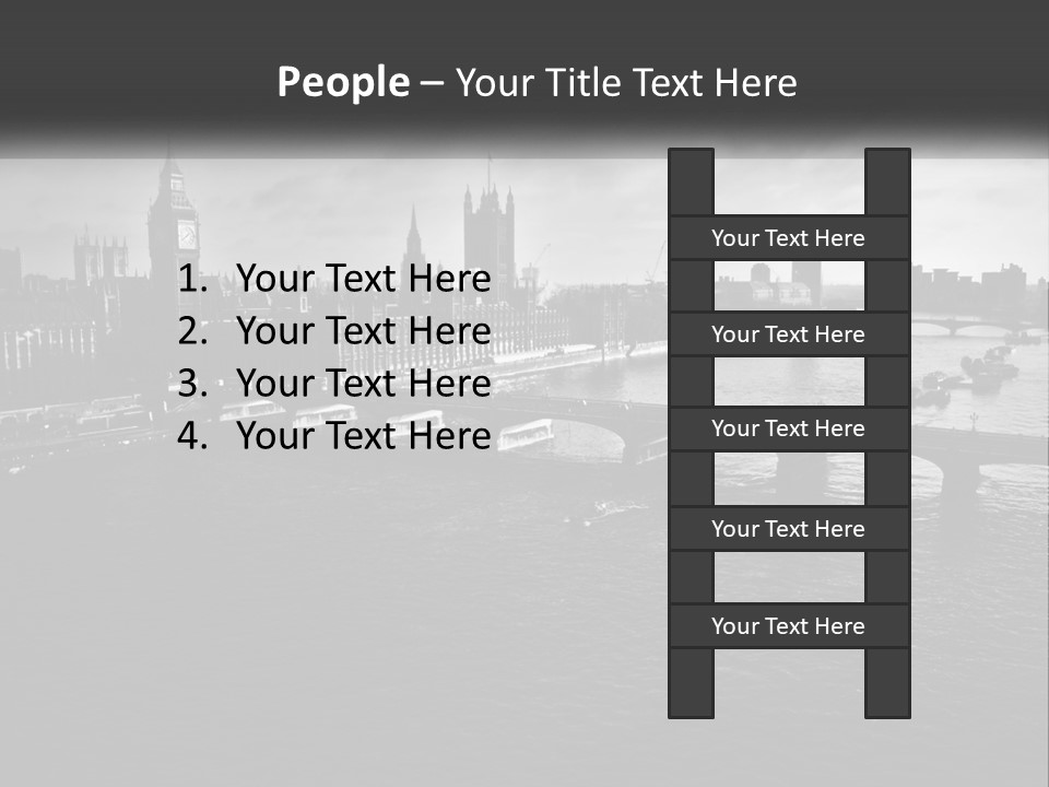 A Black And White Photo Of A Bridge Over A River PowerPoint Template