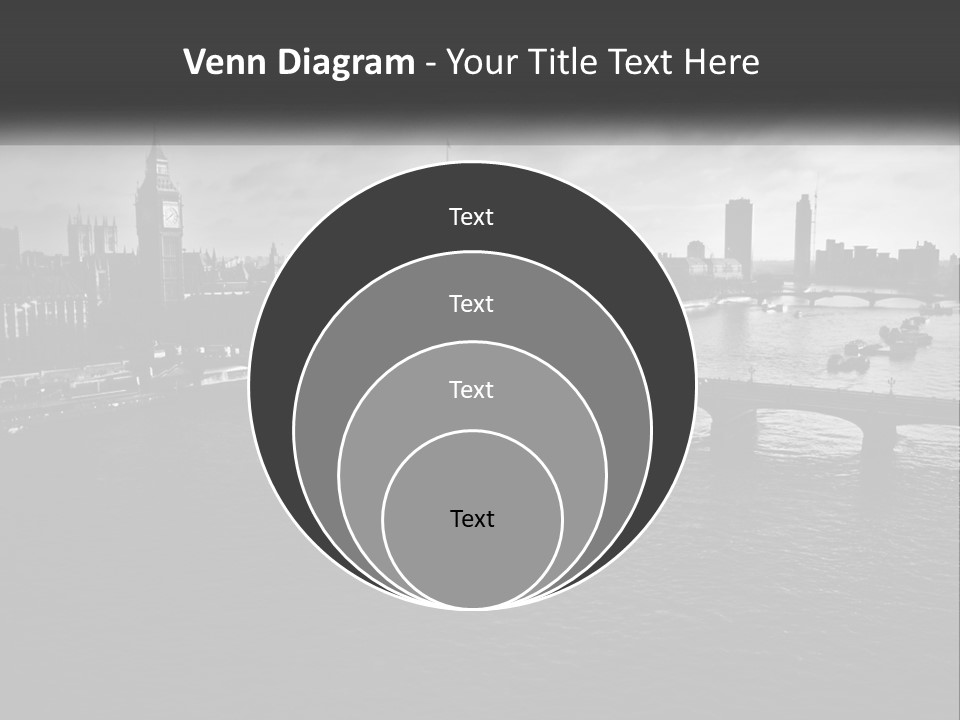 A Black And White Photo Of A Bridge Over A River PowerPoint Template