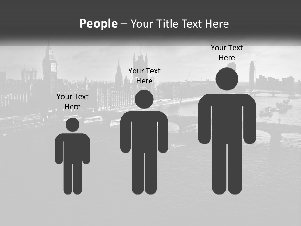 A Black And White Photo Of A Bridge Over A River PowerPoint Template