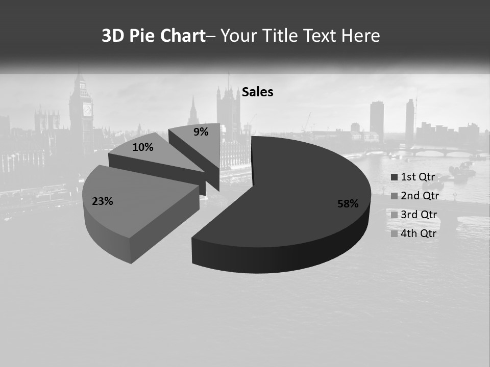 A Black And White Photo Of A Bridge Over A River PowerPoint Template