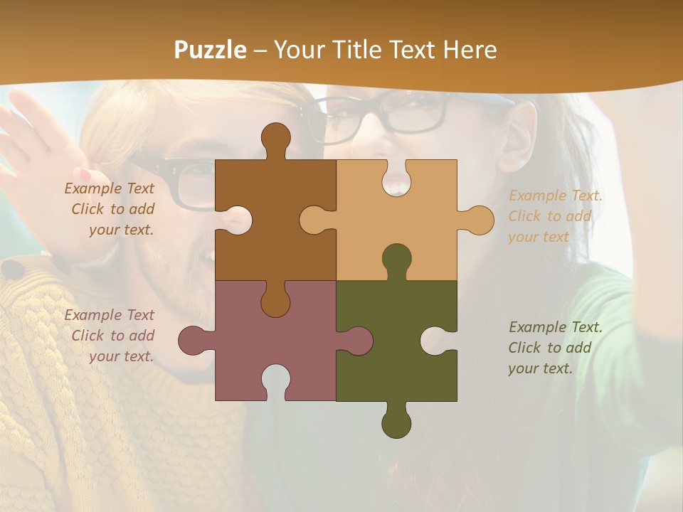 A Man And Woman Sitting At A Table With A Cup Of Coffee PowerPoint Template