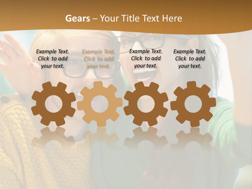 A Man And Woman Sitting At A Table With A Cup Of Coffee PowerPoint Template