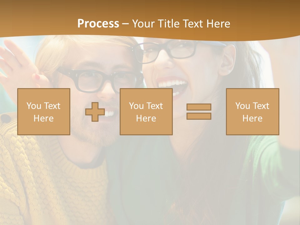 A Man And Woman Sitting At A Table With A Cup Of Coffee PowerPoint Template