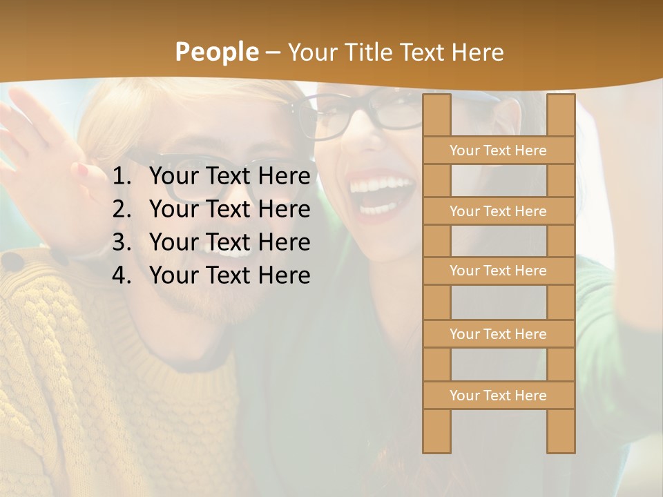 A Man And Woman Sitting At A Table With A Cup Of Coffee PowerPoint Template
