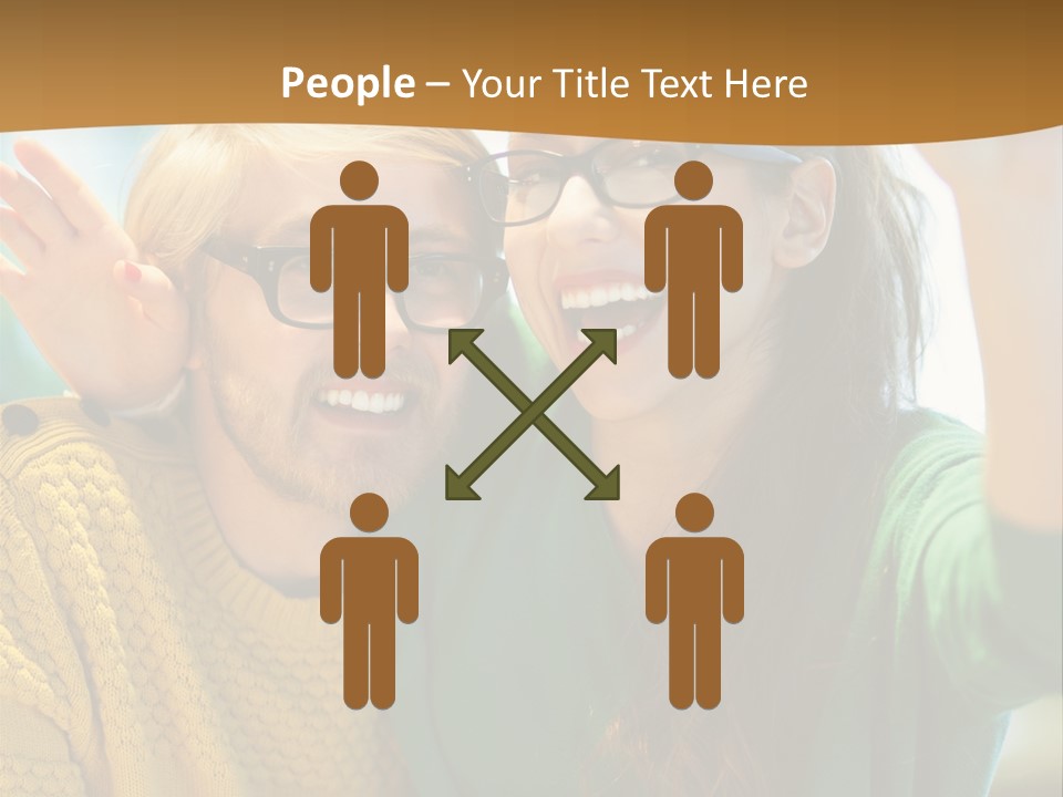 A Man And Woman Sitting At A Table With A Cup Of Coffee PowerPoint Template