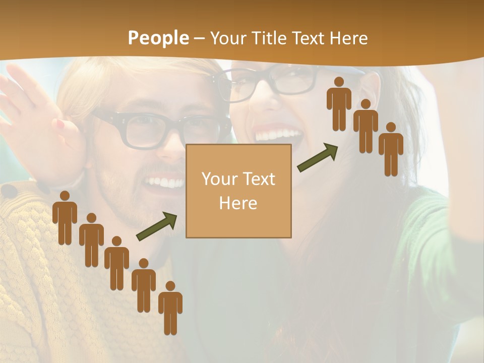 A Man And Woman Sitting At A Table With A Cup Of Coffee PowerPoint Template