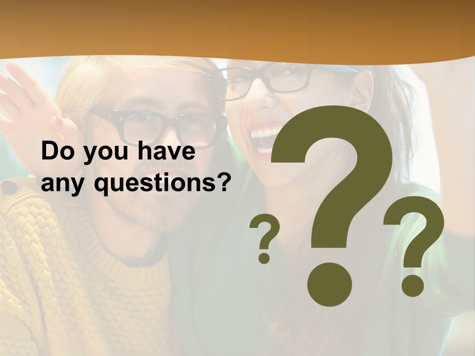 A Man And Woman Sitting At A Table With A Cup Of Coffee PowerPoint Template