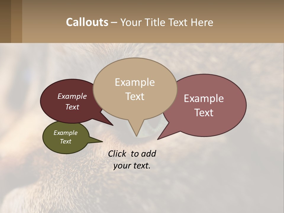 A Close Up Of A Cat's Green Eyes PowerPoint Template